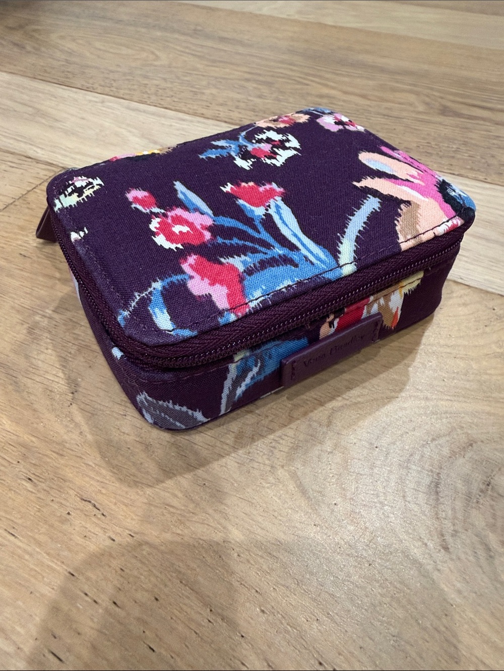 Vera Bradley Purple Floral Zip Travel Pill Case